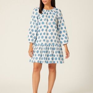 Emily McCarthy Blue Polka Dot Women's Dress